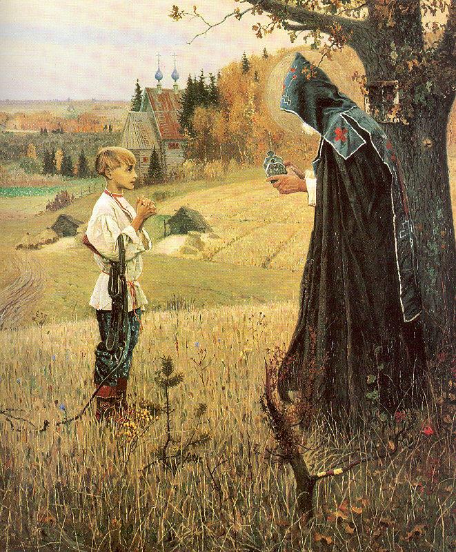 Nesterov, Mikhail The Vision to the Boy Bartholomew Norge oil painting art